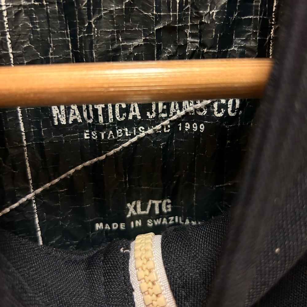 Nautica Navy Blue w/ White Stripes Zip-up Jacket Size XL - Picture 7 of 14